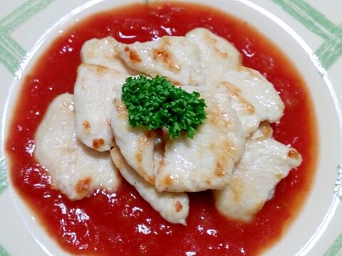 鶏胸肉の簡単トマトソース